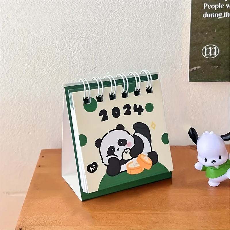 2024 Cute Cartoon Panda Series Mini Desk Calendar Writable - Temu