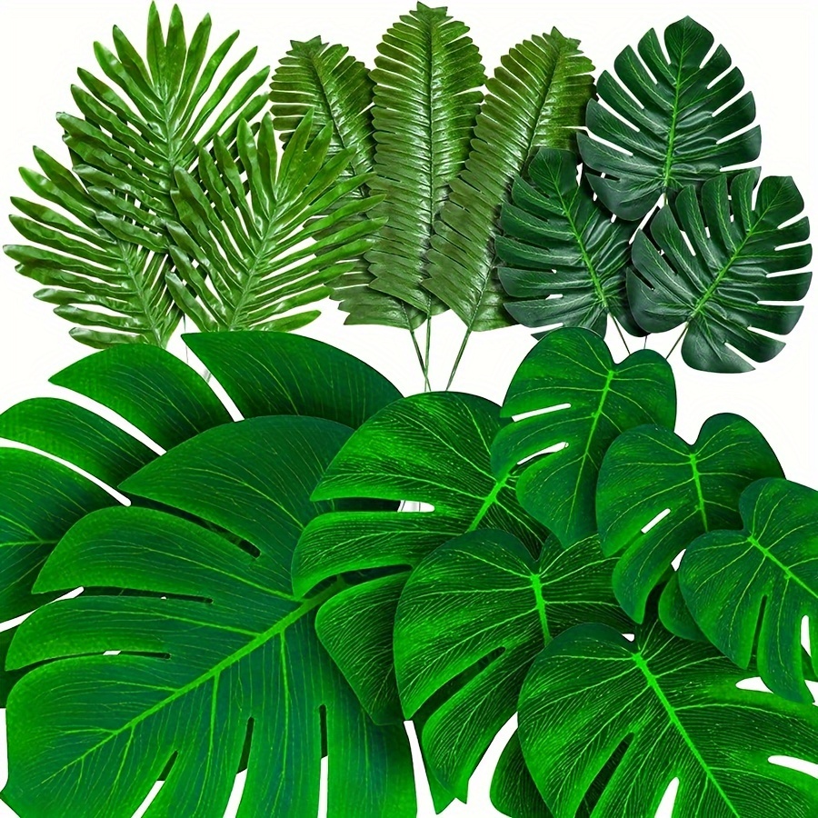 Assorted Artificial Tropical Leaves Vibrant Golden green - Temu