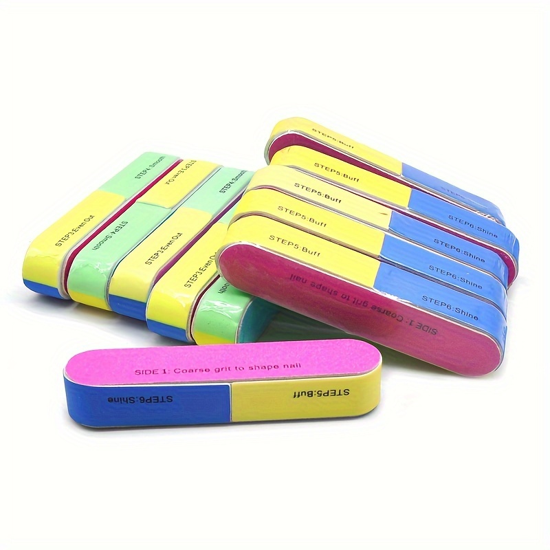 5pcs Neon Nail Polish Sanding Buffer Files, Mini Polisher Blocks