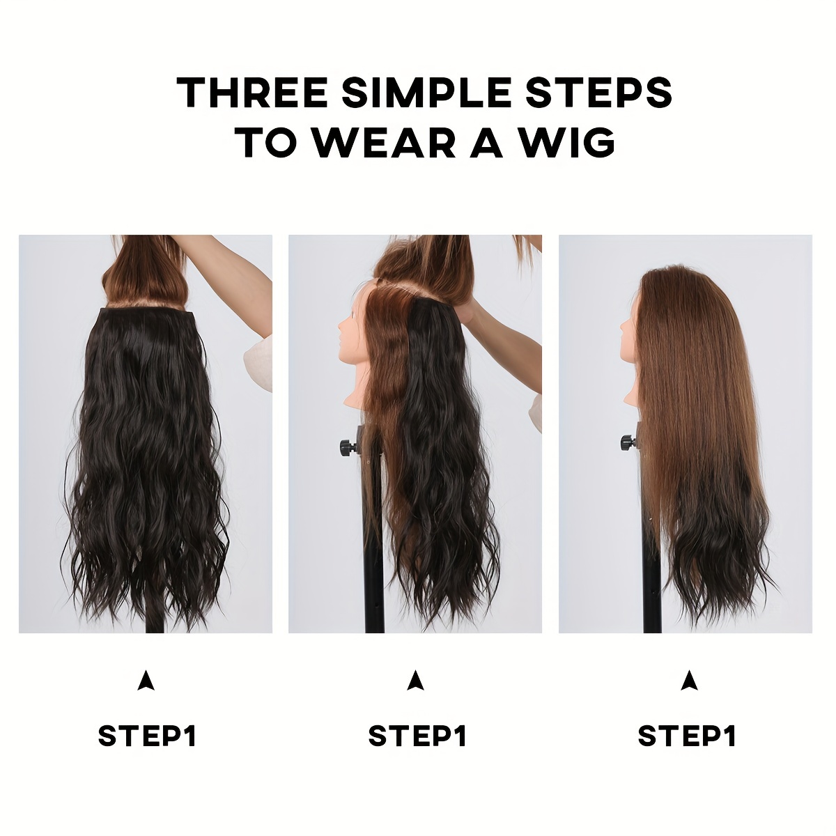 Long Curly Wavy Hair Extensions 55-88 cm Invisible Wire for Women