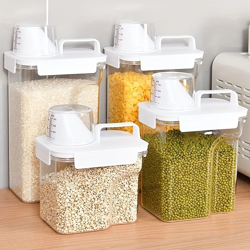 Food Storage Box, Sealed Storage Container Bpa Free Plastic Cereal  Dispenser, Large Kitchen Storage Container With Lid And Compartment For  Cereals, Sugar, Flour, Rice, Nuts, Snacks, Kitchen Supplies - Temu
