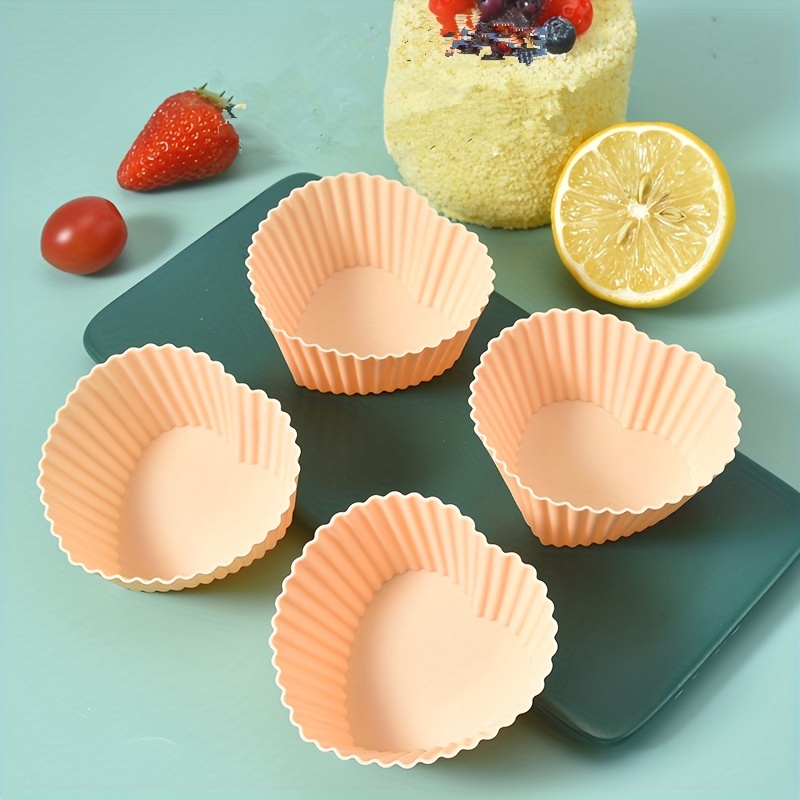 12pcs Silicone Mold Heart Muffin Cupcake Silicone Forms 7cm Cupcake Mold  Heat Resistant Cake Decoration Molds Tools Baking Dish