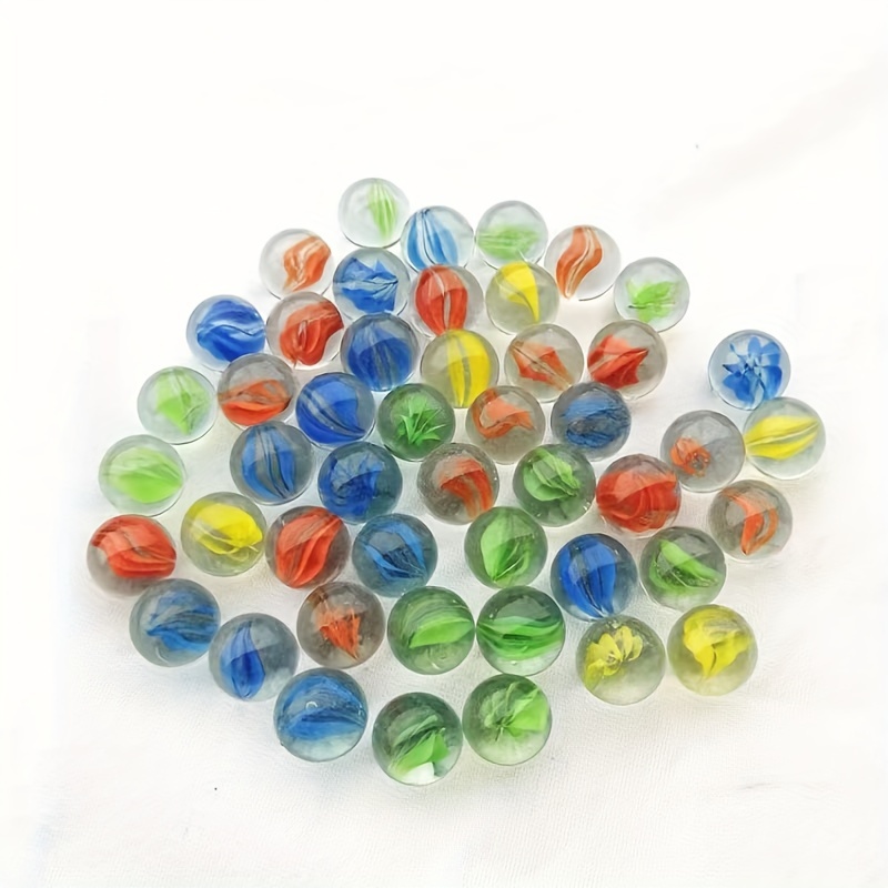 30pcs Round Marbles Beads Colored Glass Marbles Children Glass Balls Playthings Small Colored Marbles, Size: 1.6X1.6cm