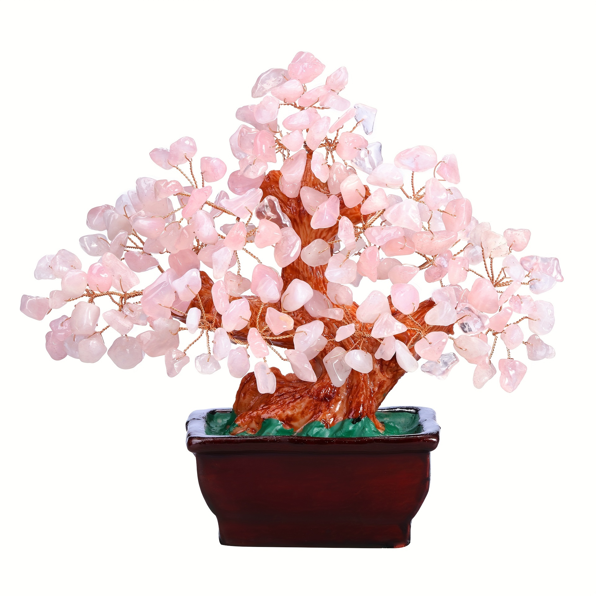 Natural Rose Quartz Crystal Money Tree Bonsai Style - Temu