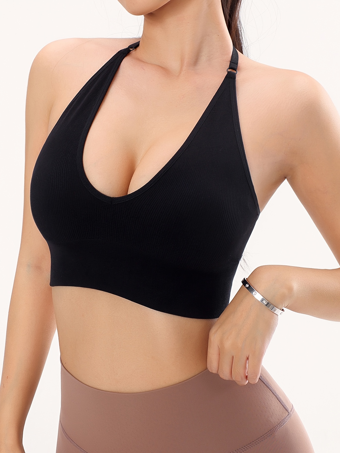 Seamless Halter Wireless Bra, Comfy & Breathable Intimates Bra, Women's  Lingerie & Underwear