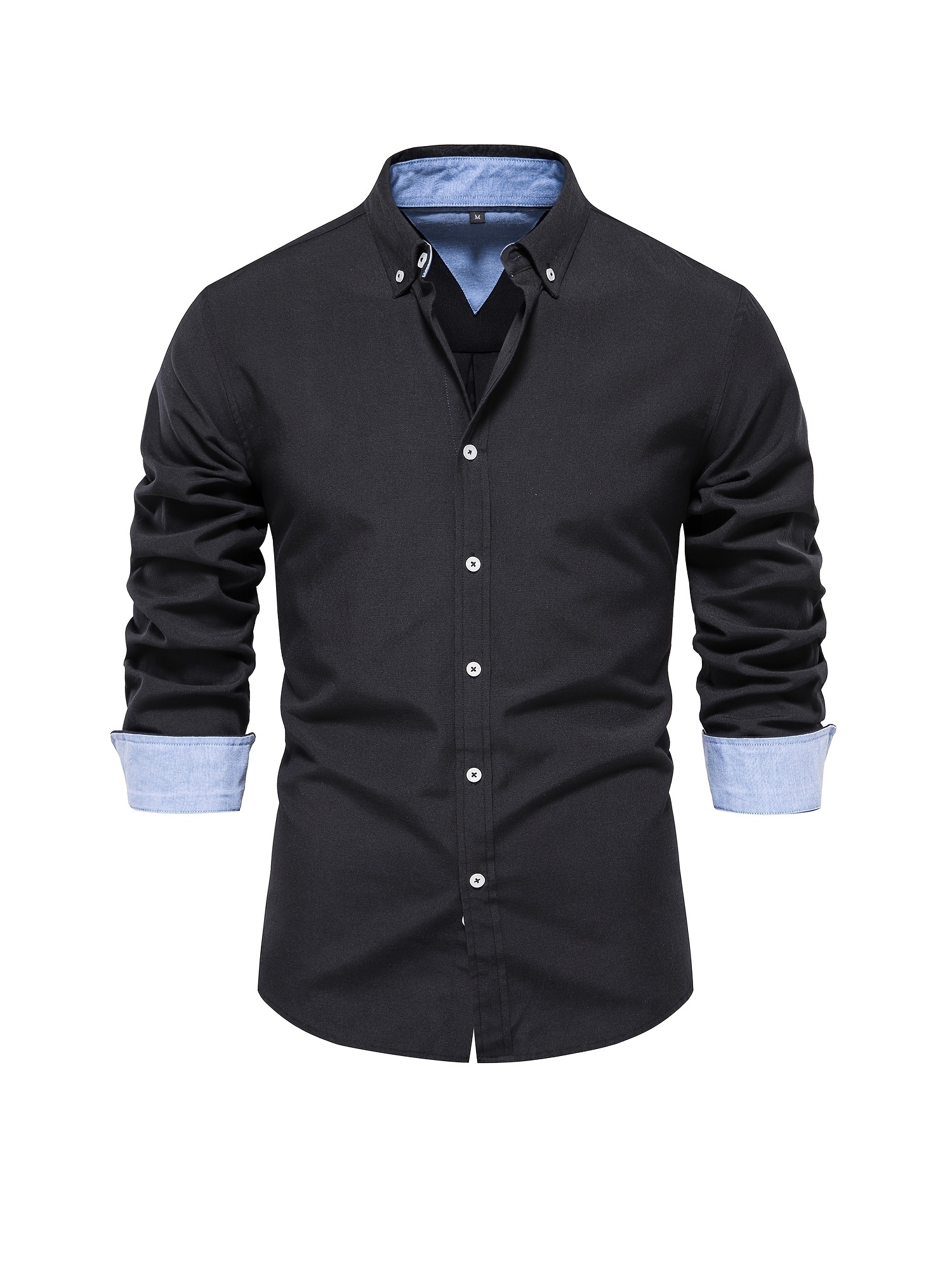 Camisa Oxford Casual De Manga Longa Para Homens, Camisa Confortável Com Botões Para Primavera Outono Ao Ar Livre detalhes 35