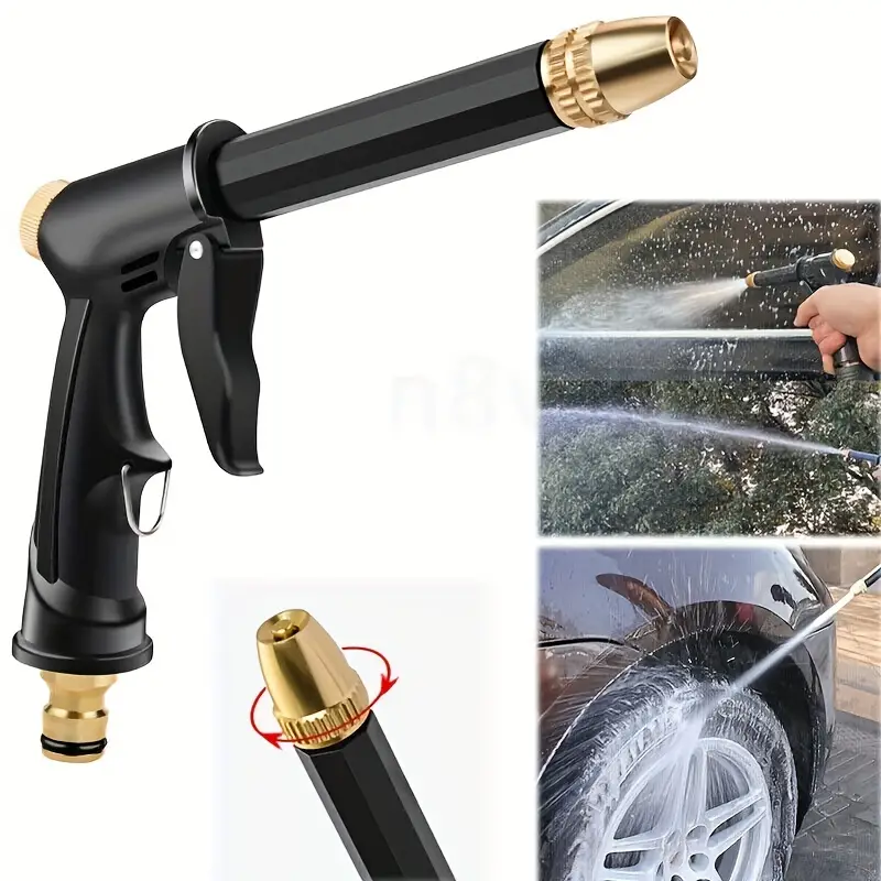 1pc adjustable nozzle high pressure power washer gun for car washing and garden cleaning anti kink swivel connector and universal fit details 1