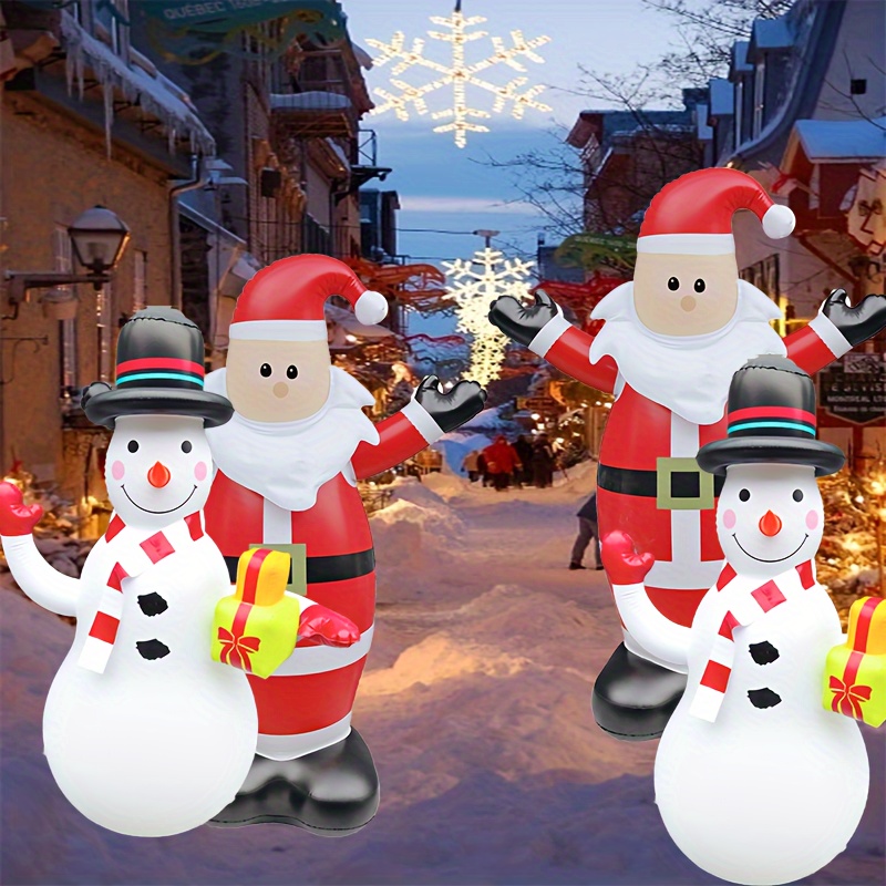 Décoration d'extérieur Cadeau avec Père Noël animé (150cm), Personnages  gonflables
