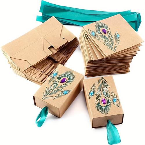 10pcs paper candy box drawer shaped gift box pattern colored decorated gift box suitable for wedding birthday party small business supplies packaging box wedding decorations gift box wedding stuff