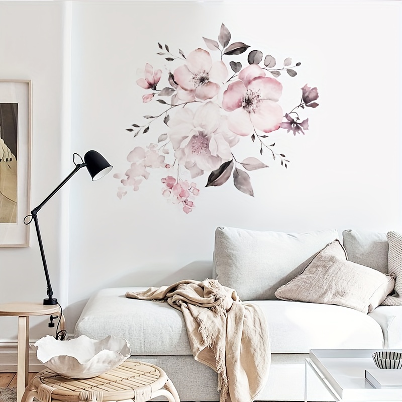 SimpleShapes Peony Flowers Wall Decal; Vintage Pink