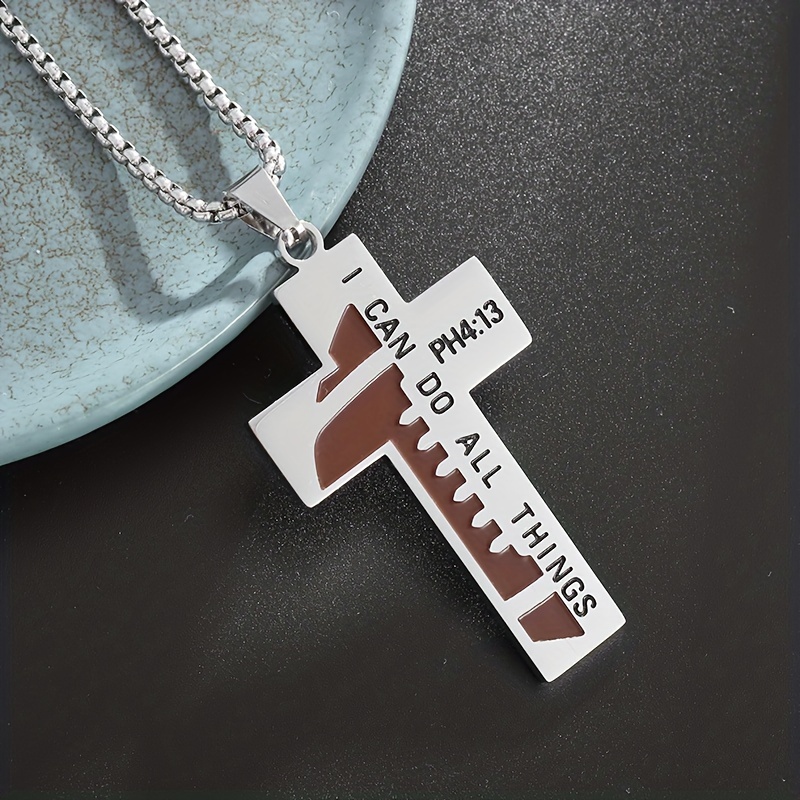 Silver baseball cross deals necklace