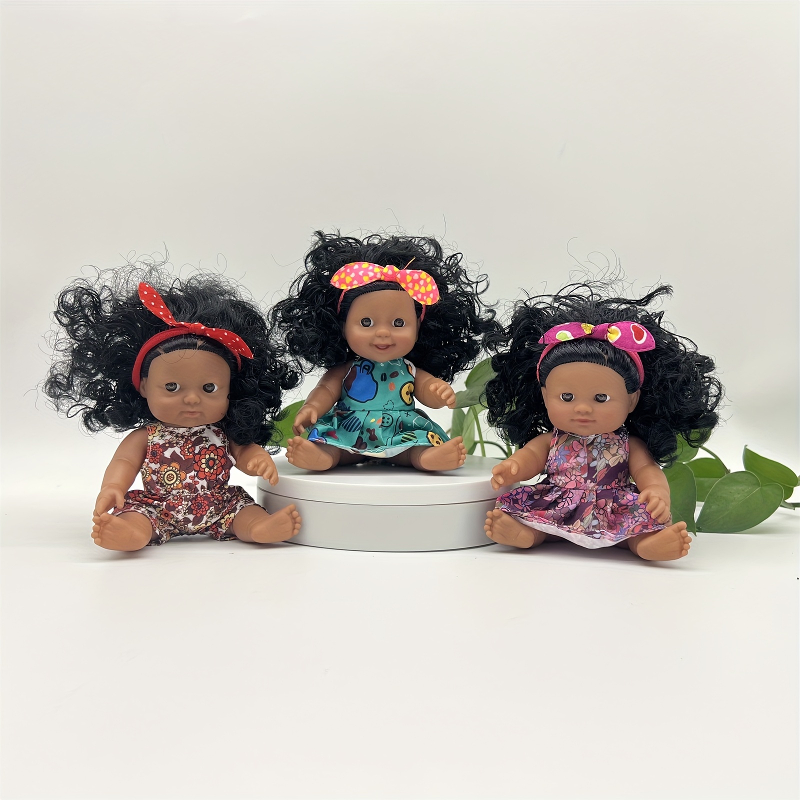 Poupée bébé noire aux cheveux bouclés pour enfant, fille afro-américaine,  toucher réaliste, jouet de Noël - AliExpress