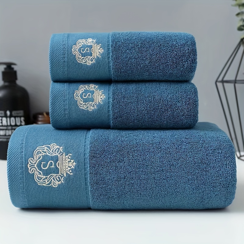 Solid Color Cotton Towels Set, Thickened Soft And Absorbent Towel,  Washcloth & Hand Towle & Bath Towel, Bright Yellow Towel Set For Home  Bathroom - Temu