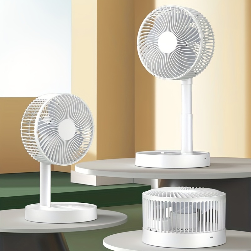1pc Compact USB Desktop Fan, a Three-In-One Multifunctional Folding Fan - Silent Rechargeable Round Mini Fan with Touch Control, Powered by a Lithium Battery, Suitable for Air Circulation in Homes, Offices, Kitchens, Camping