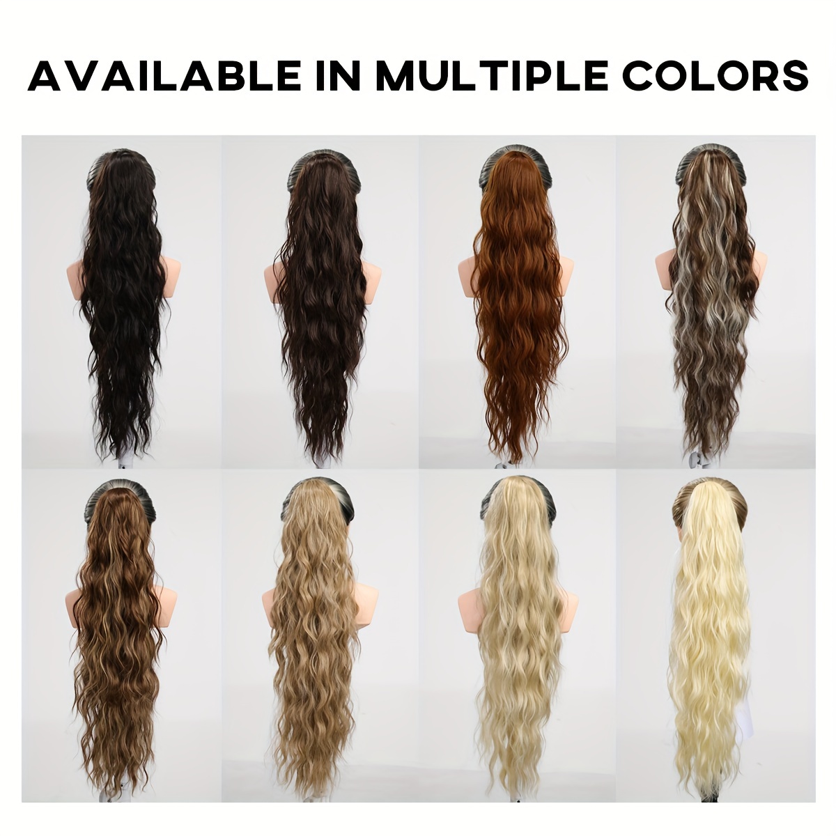 Long Wavy Ponytail Extensions Synthetic Clip In Hair Extensions
