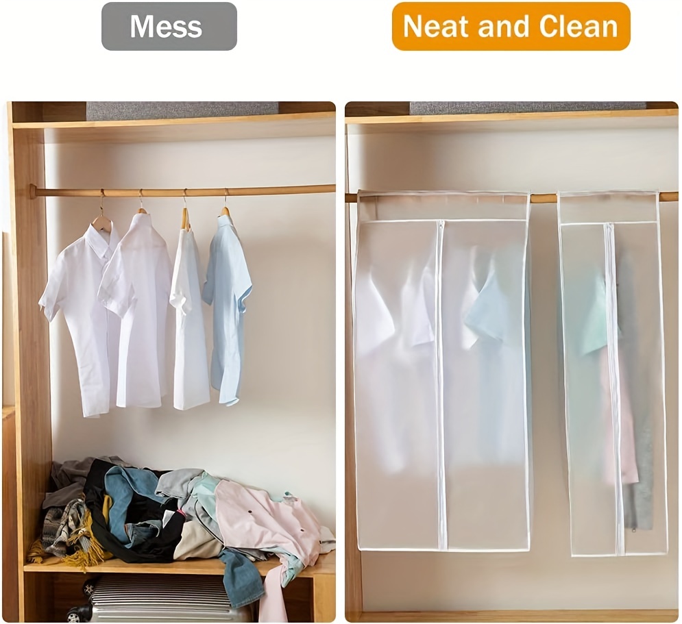 1 шт. чехол для одежды, пылезащитный, премиум-класса, утолщённый, сверхбольшой, органайзер для одежды, влагостойкий, пылезащитный, сумка для одежды на вешалке, костюм, пальто, куртка, органайзер для шкафа, нижняя закрытая одежда, чехол для одежды, каркас не входит, детали 4