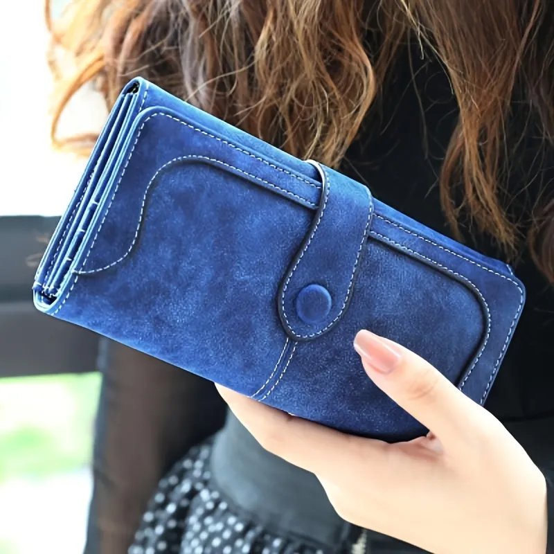 Stitch Detail Long Wallet, Women's Trendy Wallet With Multiple Card Slots &  Id Window - Temu