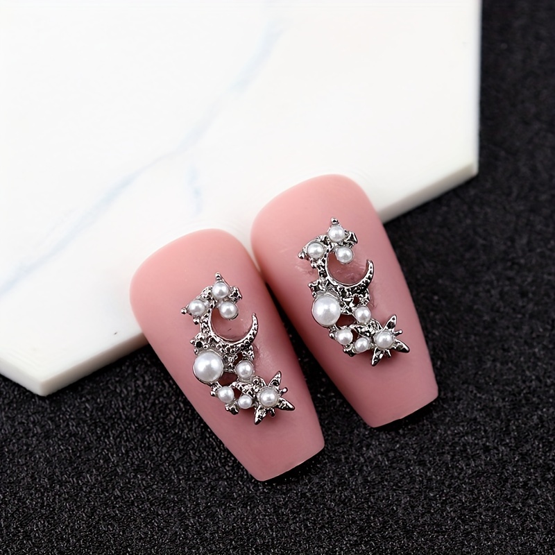 Dangle Rhinestones Nails, Luxury Pearl Nail Charms