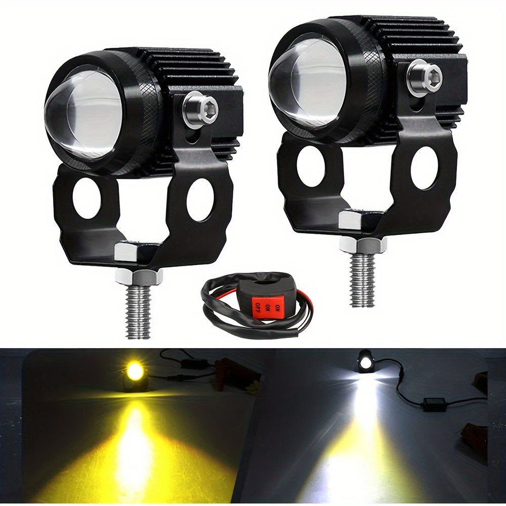 Phares LED pour motos 1000LM moto phare LED lampe Scooter brouillard  projecteur