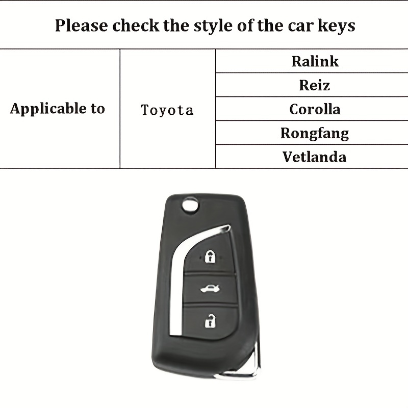 Soft TPU Key Fob Cover With PU Leather Keychain For Toyota  Fortuner/Tundra/Camry/RAV4/Handa/Corolla ,Car Accessories, Car Key Fob For  Man / Women