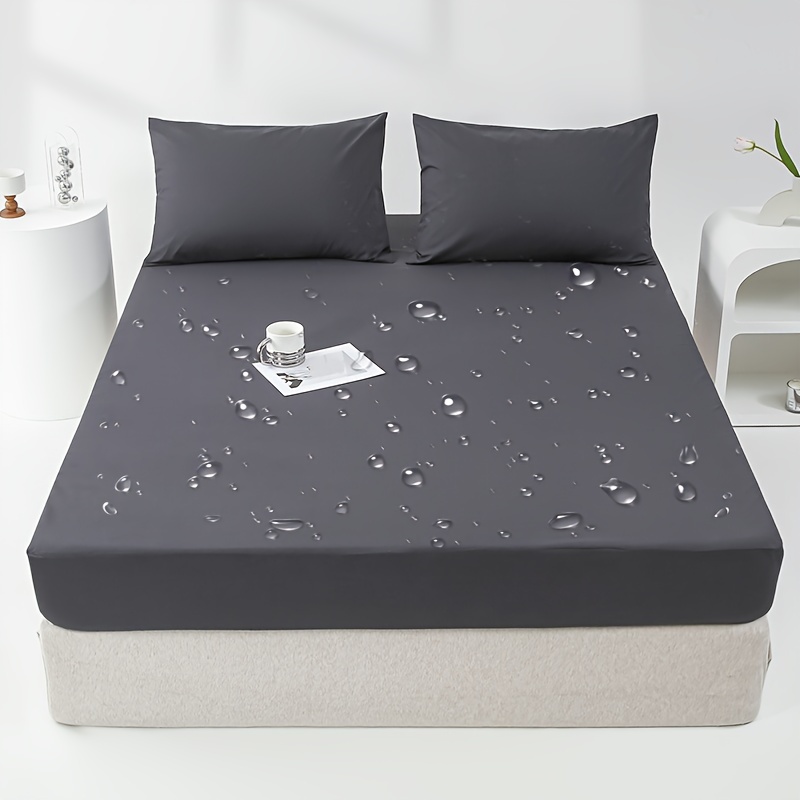 Soft And Breathable Waterproof Fitted Sheet For Bedroom - Temu