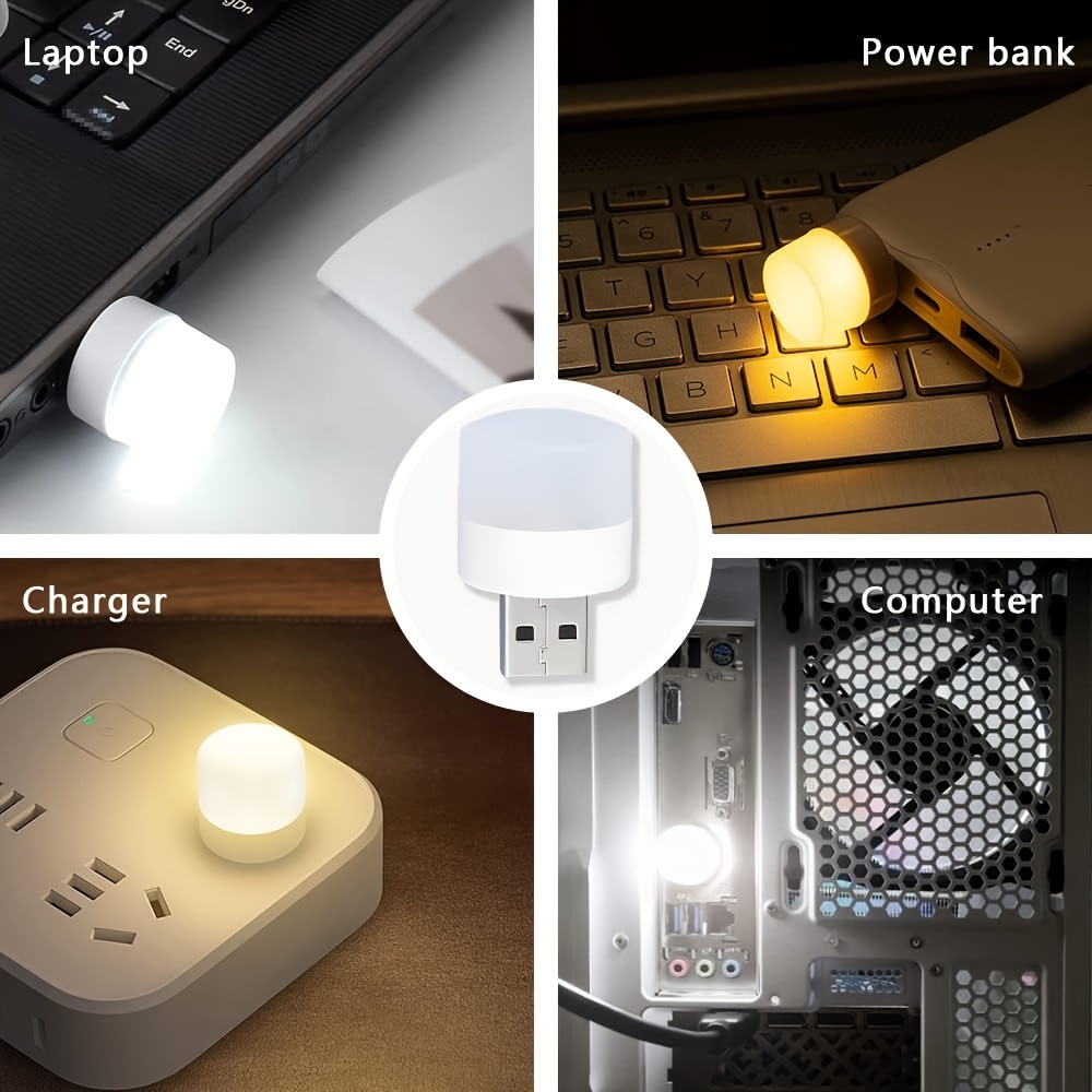 SpiderJuice 2pcs cute Mini USB Night Light LED round Bulbs