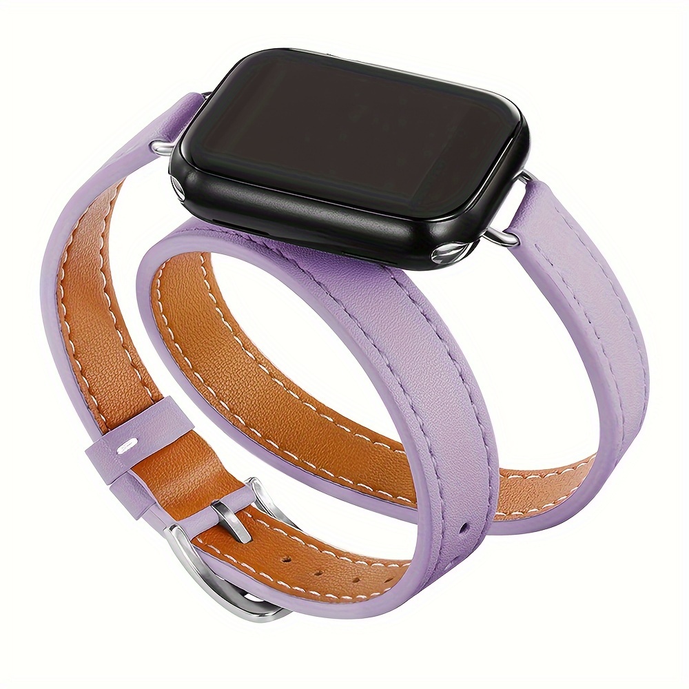 Bracelet Cuir Double Tour Pour Apple Watch