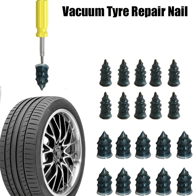 CEN clous en caoutchouc en spirale Kit de clous de réparation de pneus sous  vide Vis en caoutchouc de réparation de pneus Outil