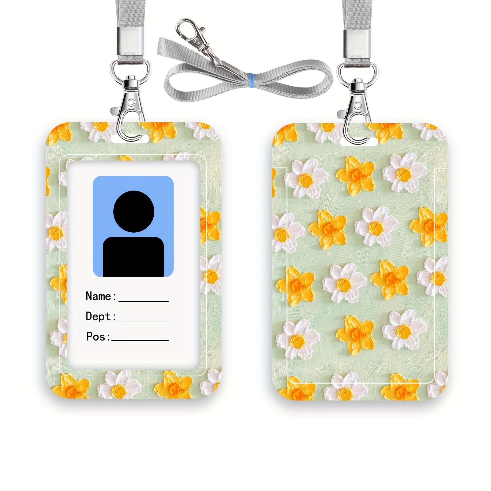 Colorful Retro Oil Painting Printed Flower Id Badge Holder - Temu New  Zealand