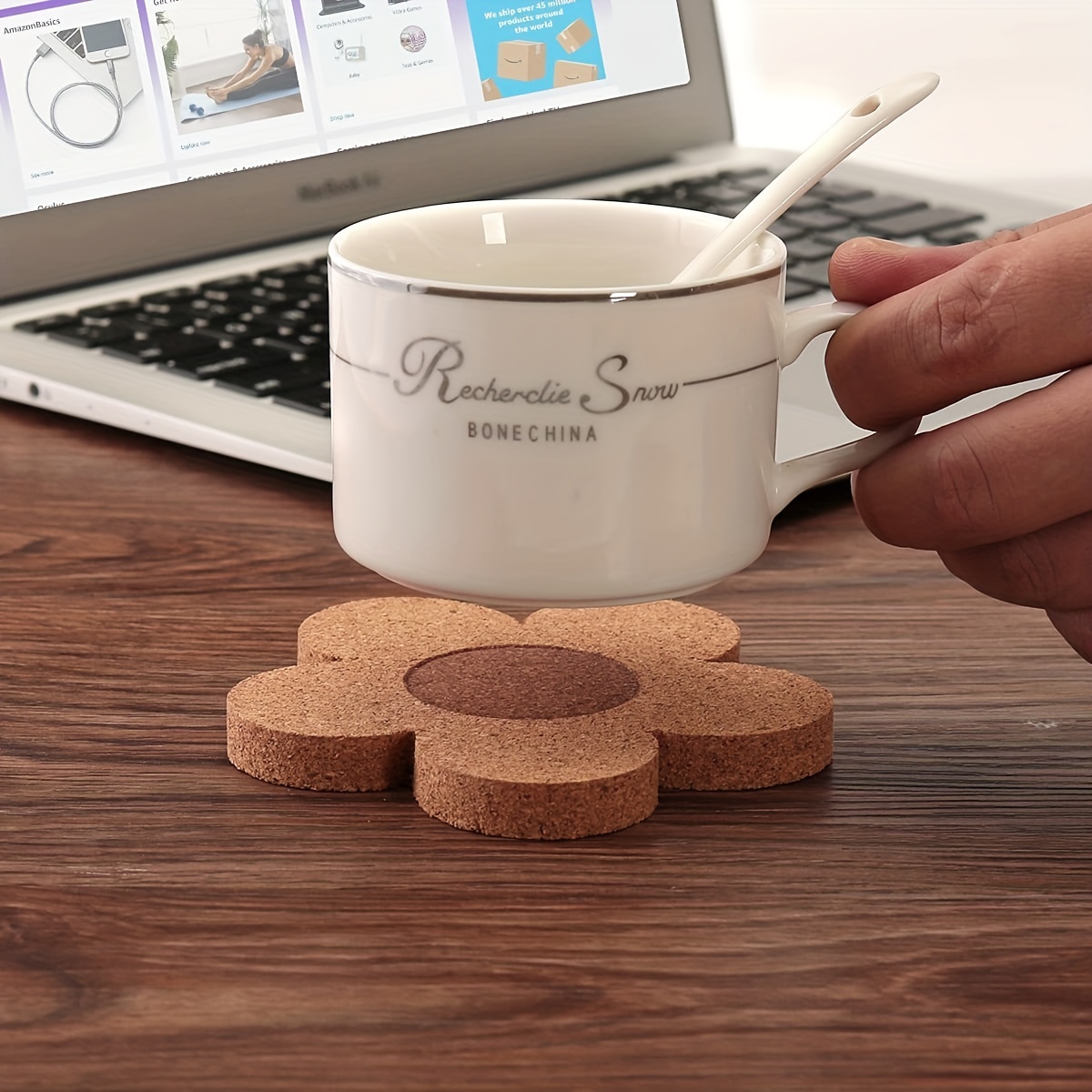 Flower shaped Thick Cork Coasters Absorbent Heat resistant - Temu