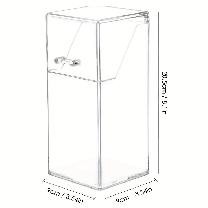 1pc Clear Storage Box Mask Organizer Acrylic Pencil Holder For Desk Multifunctional With Lid Dustproof