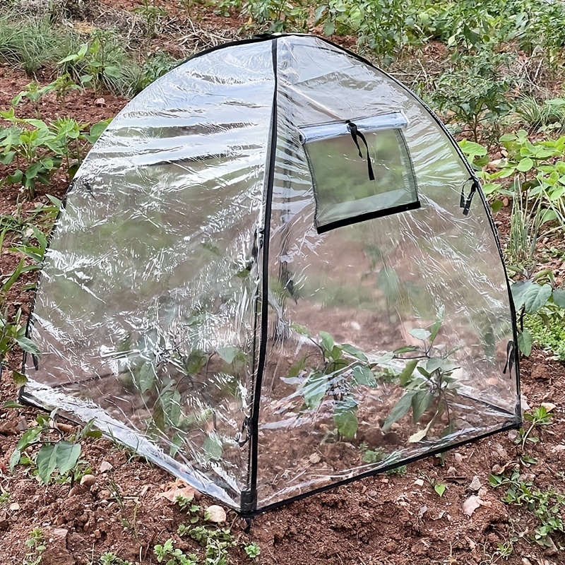 VOKANDA-cubierta de plástico para invernadero, Mini invernadero Exterior  con estructura, Protección Vegetal, 143x143x195cm