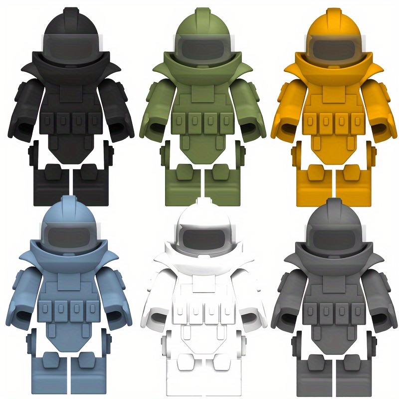 

6-piece Set 6-color Explosion-proof Clothing Accessories Educational Building Blocks Toys Small Doll Accessories Science And Education & Military Fan Toys Holiday Gifts