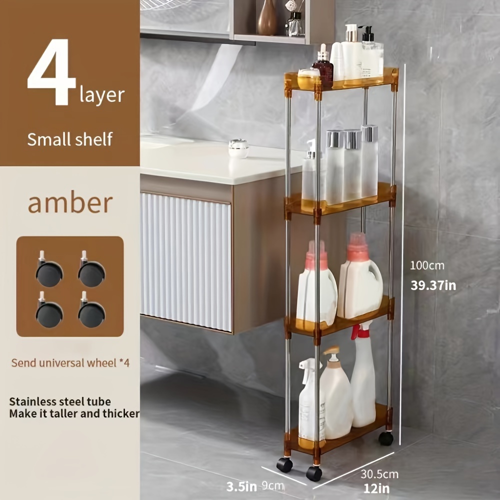 17CM bathroom gap storage rack plastic drawer-type gap storage rack bathroom  toilet narrow gap storage