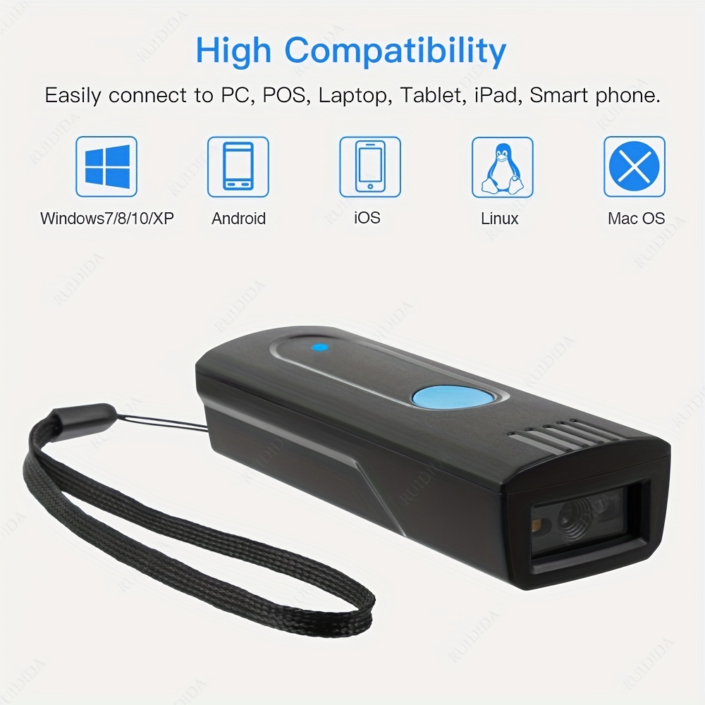Barcode Scanner Mini Wireless Qr Code Reader Portable 1d/2d - Temu