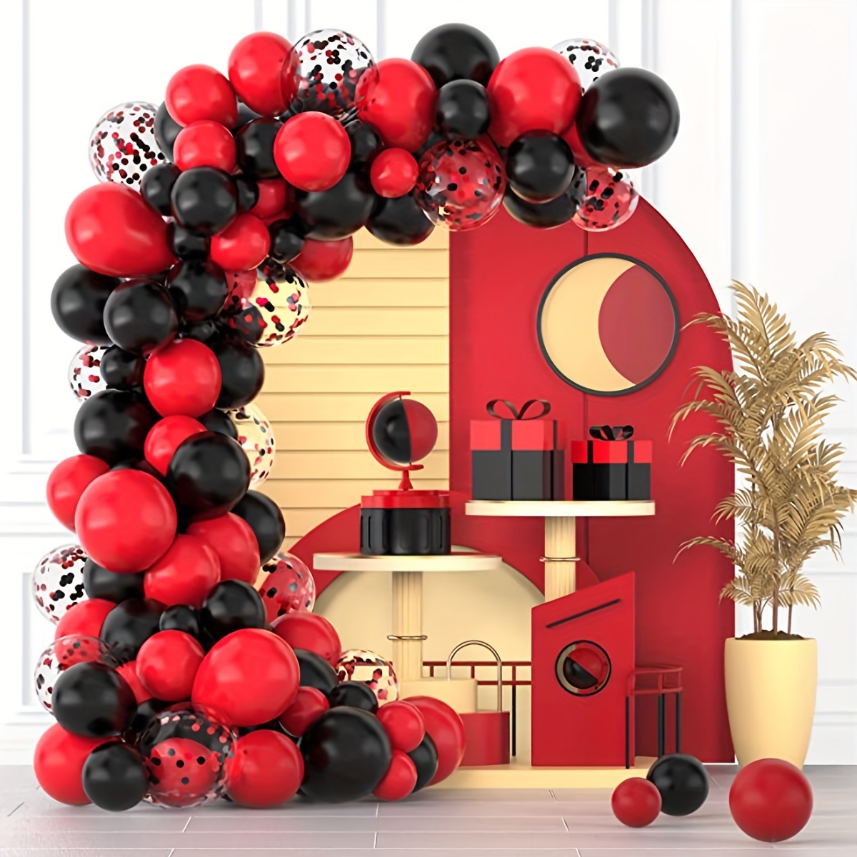 Birthday Decorations Black Red Birthday Party Decorations - Temu