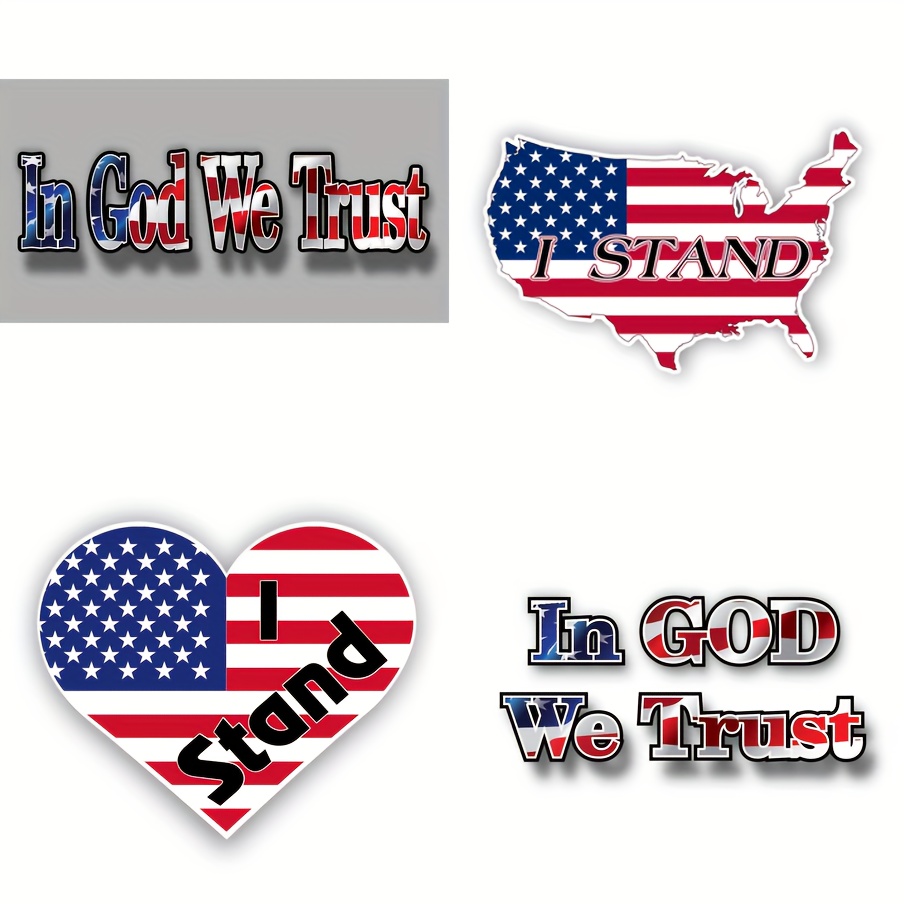 4in1 I Stand United States American Flag Support Sticker Car Decal Truck  Laptop, Shop On Temu And Start Saving