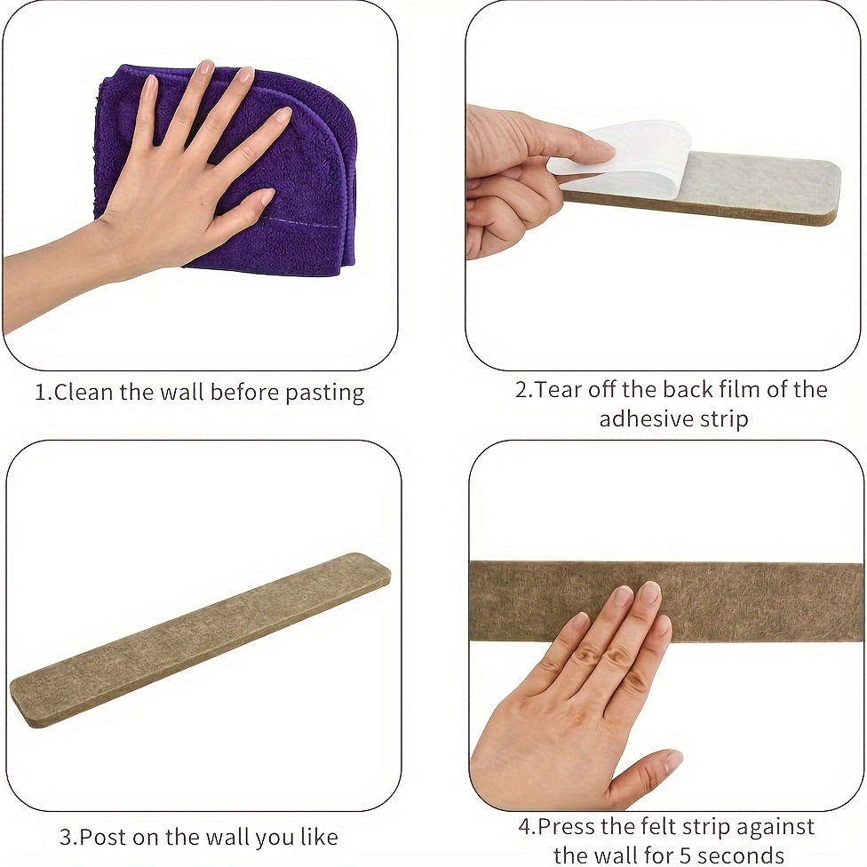 Felt Bulletin Board Cork Slats Walls Self adhesive Sticky - Temu