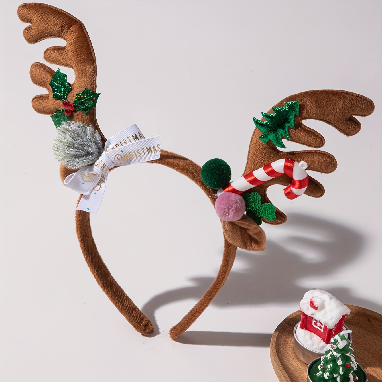 2pcs Serre-tête de Noël avec bois de renne - Accessoires Bandeaux