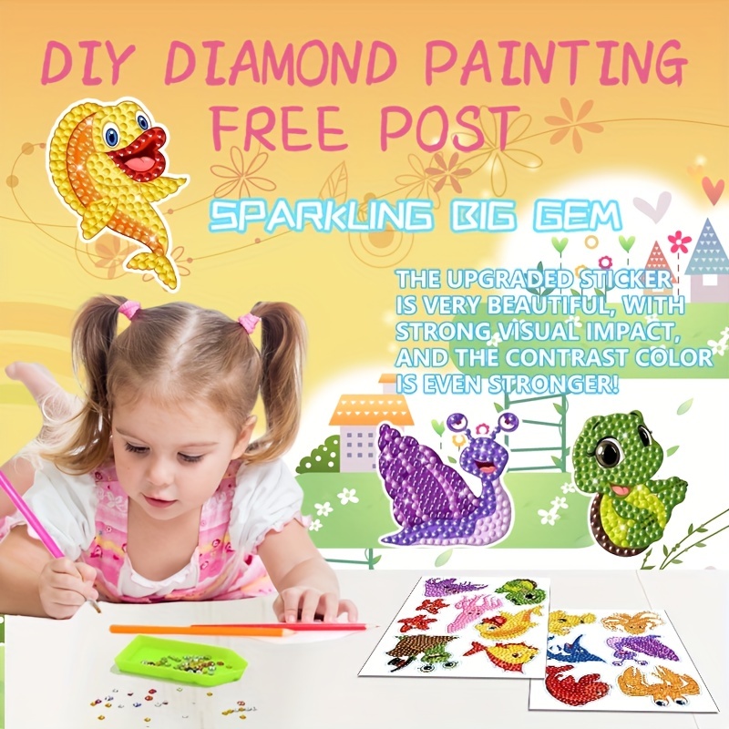 Diamond Art for Kids with Frames, Mosaic Gem Sticker Art Projects Kits,  Holiday Crafts Supplies Gifts for Girls Boys Ages 6 7 8 9 10 11 12