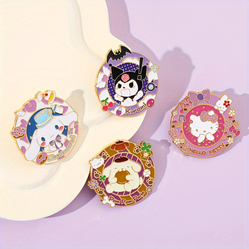 1pc Fashion Brooch, Cute Kuromi Melody Enamel Pin, Wallet Bag Clothing Jewelry, Jewels Metal Badge Accessories, Gift for Temu