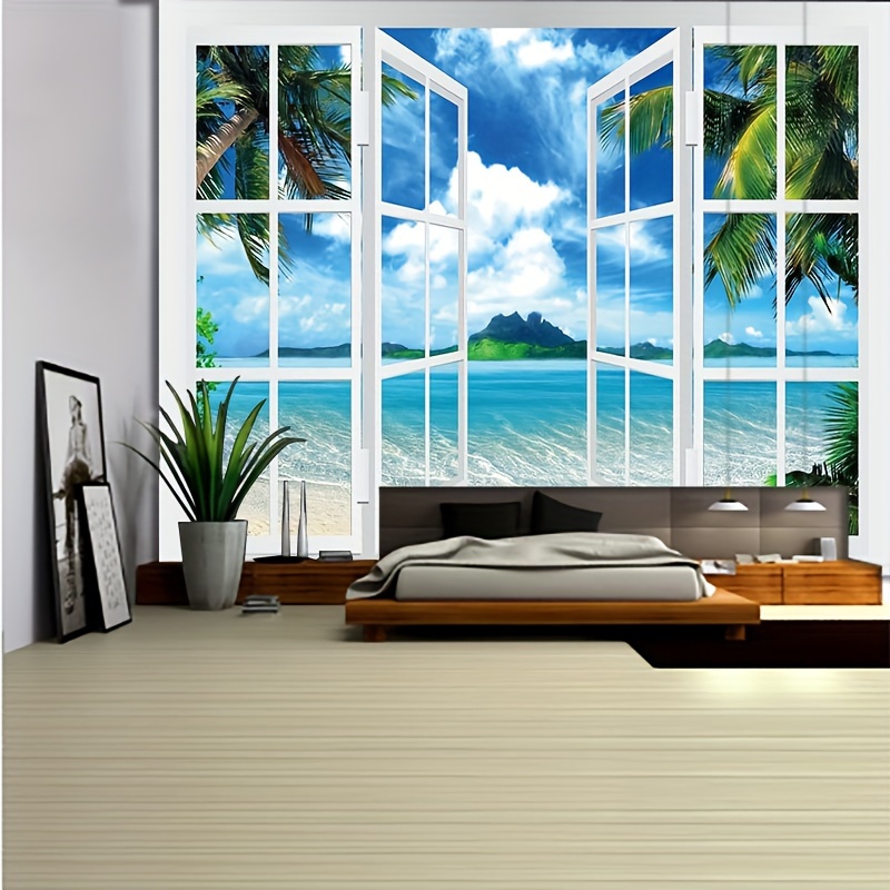 Cute Fashion Landscape Scenic Windows Tree Lake Design - Temu