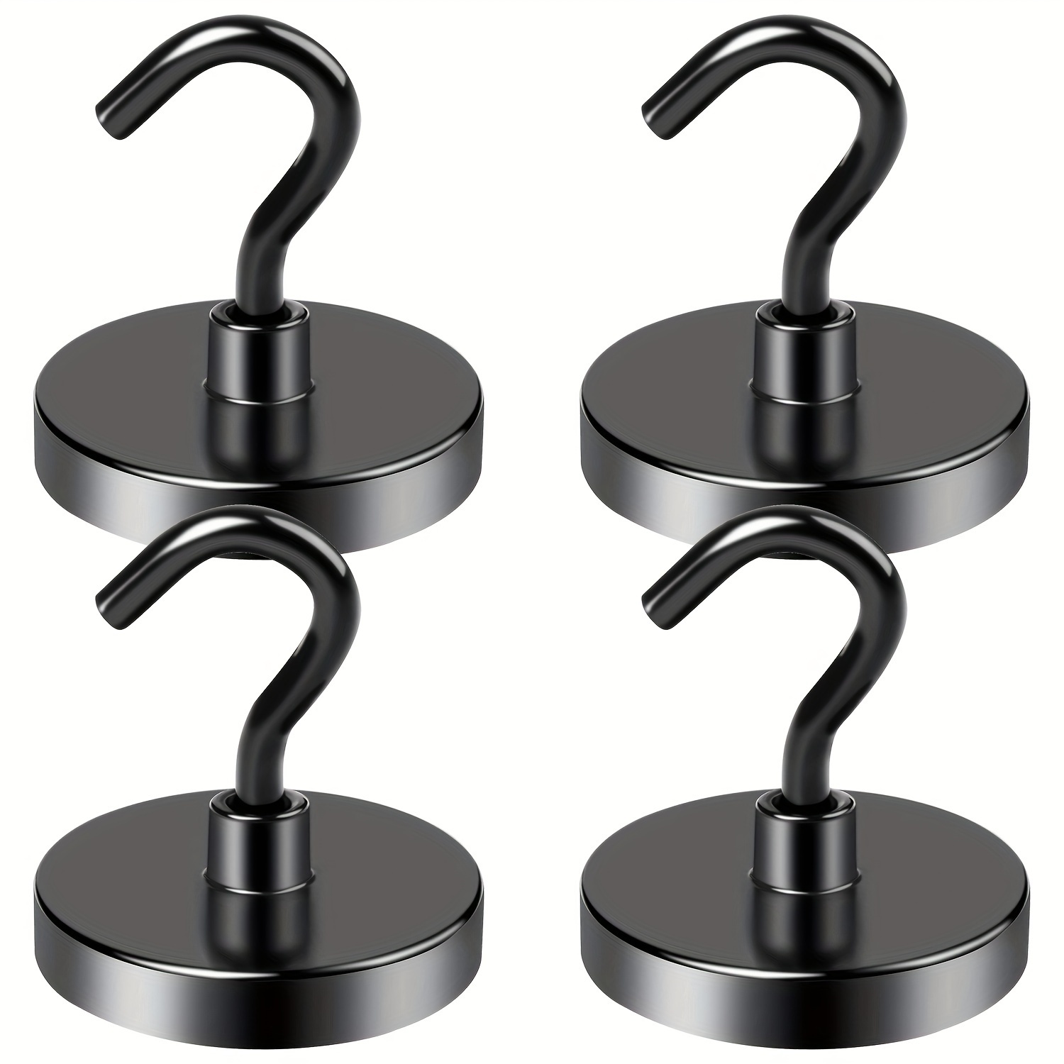 

100lb Black Magnetic Hook Heavy Duty Strong Neodymium Magnetic Hooks, Refrigerator Magnet Hooks, Magnet With Hooks For Curtain, Home, Kitchen, Workplace