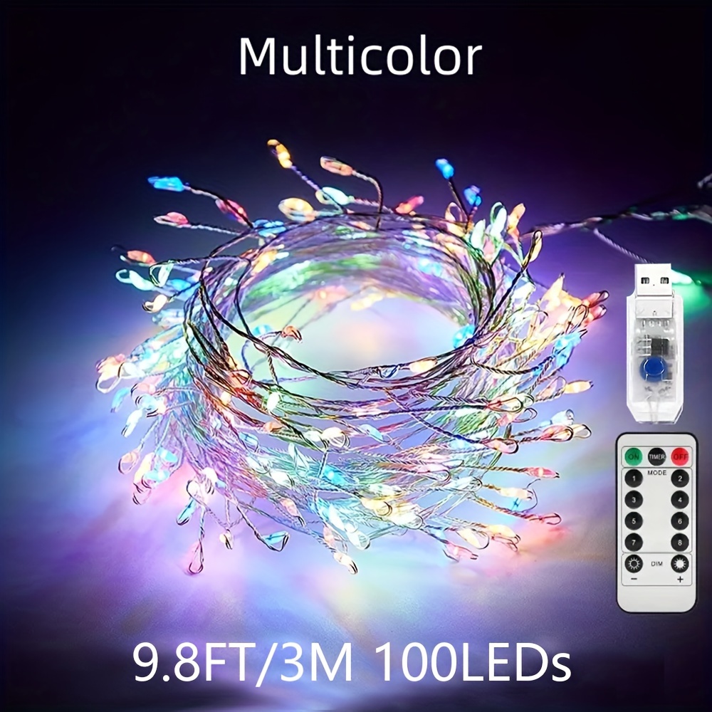 Usb Ponytail String Lights With Remote Control Color - Temu