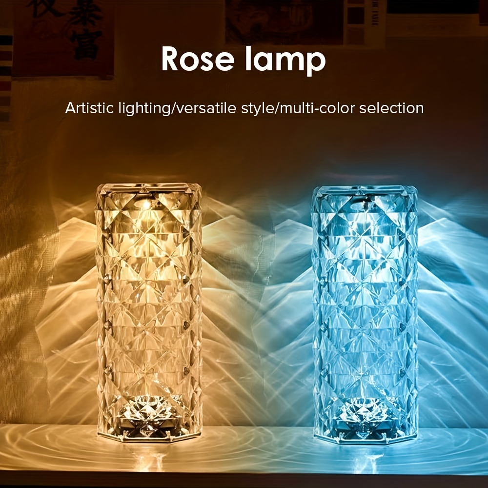 Rose Table Lamp Usb Charging Torch Lamp 16 Colors Changing - Temu