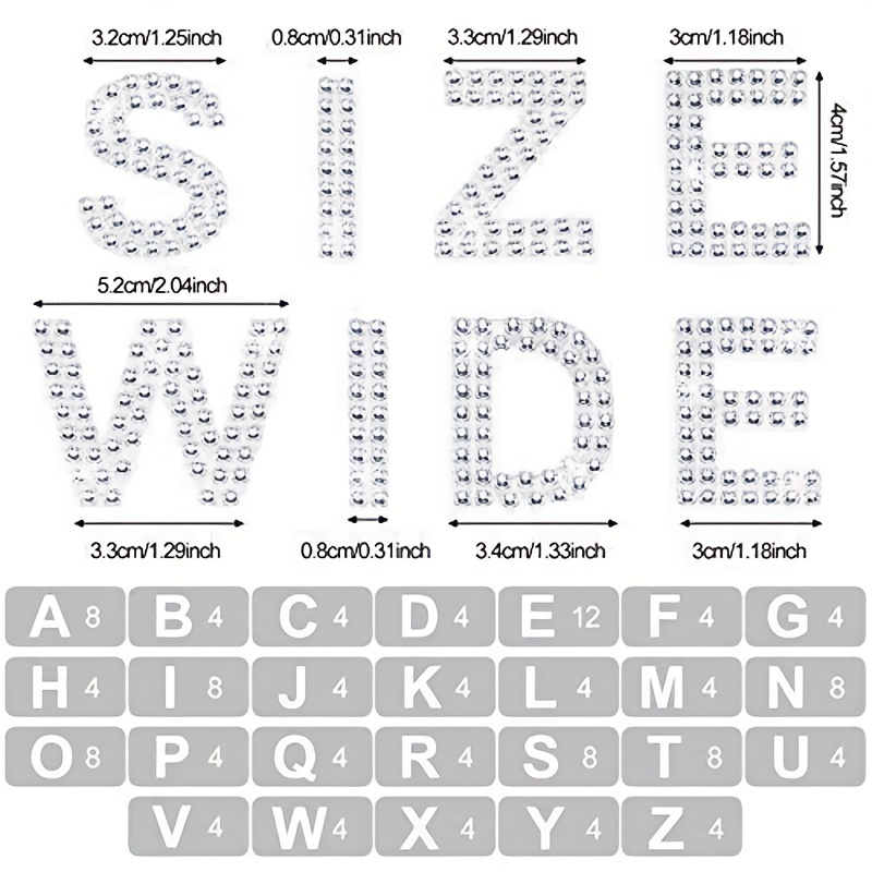 6sheets Silvery Rhinestone Letter Stickers, Glitter Self-Adhesive Diamond  Alphabet Stickers, Bling Crystal Letters Sticker Iron On Letters For DIY Ar
