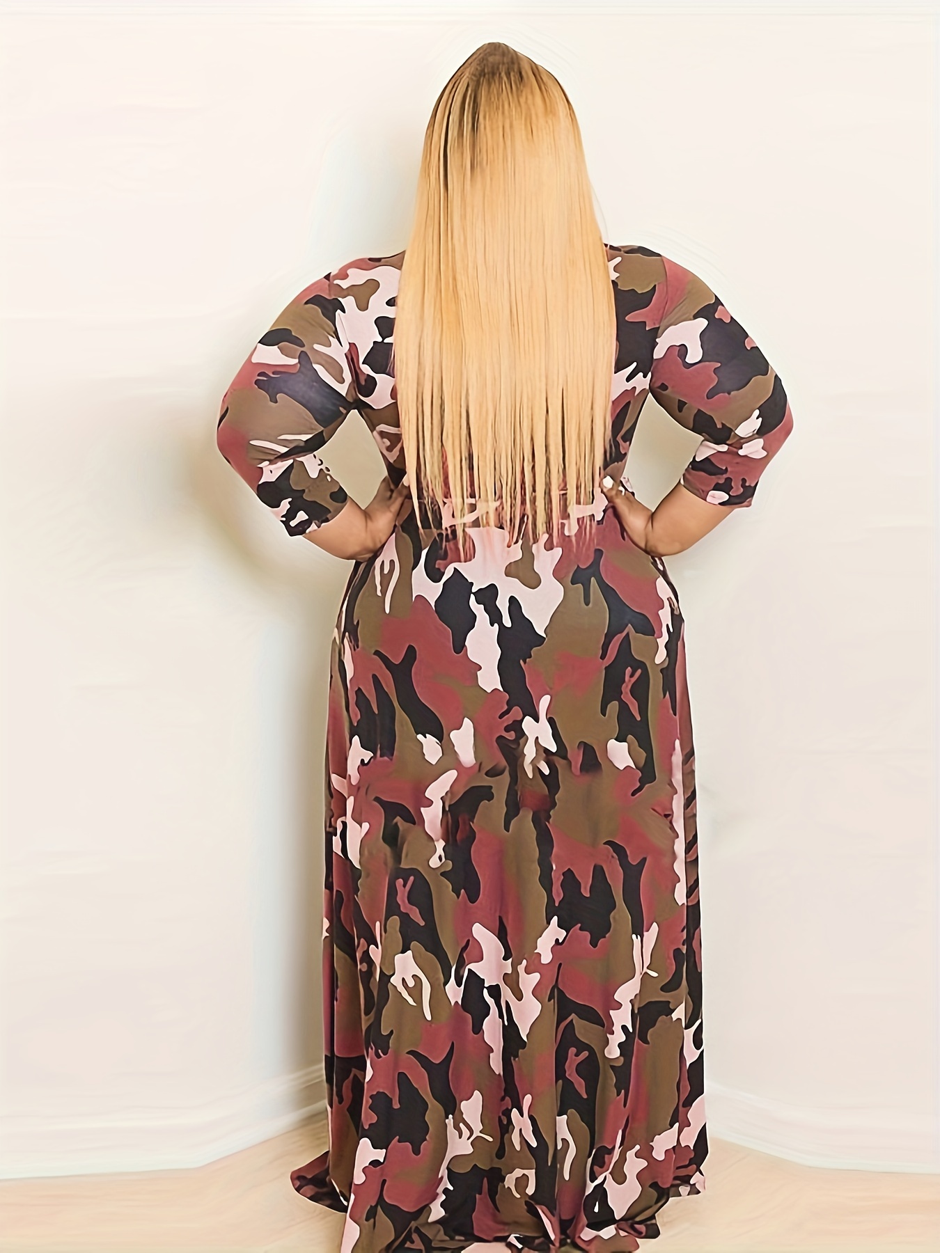 Plus size camo hot sale maxi dress