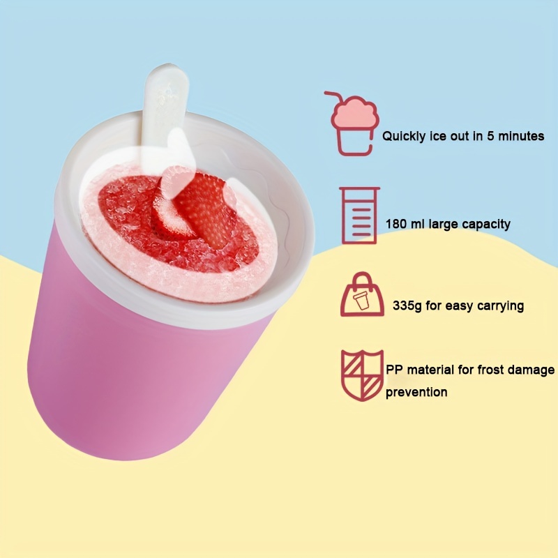 Slushie Maker Cup, Magic Quick Frozen Smoothies Cup, Aluminum Cooling Cup Double Layer Squeeze Cup Slushy Maker, Homemade Ice Cream Maker DIY It for