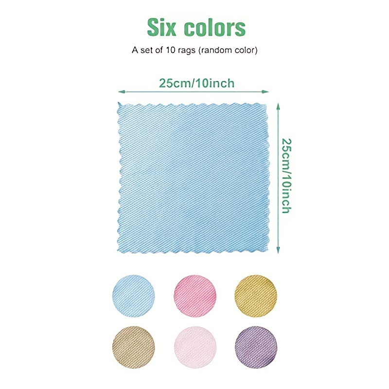10pcs Microfiber Cleaning Cloths for Kitchen Counters Windows Mirrors Glass