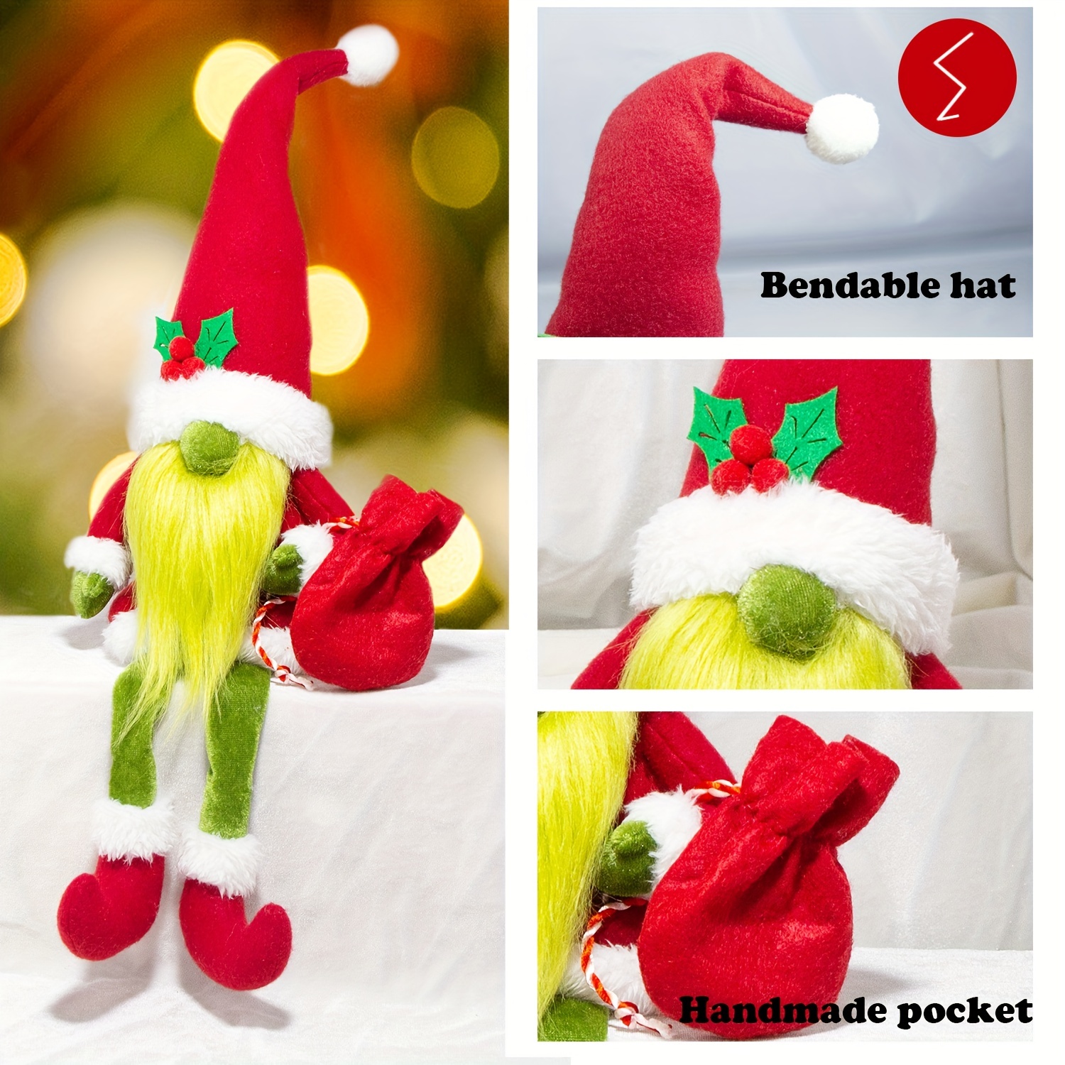 Halloween Plush Gnome, Handmade Swedish Tomte Elf Scandinavian Nisse Plush Gnomes Ornaments for Halloween Farmhouse Home Kitchen Decor, Kids Unisex